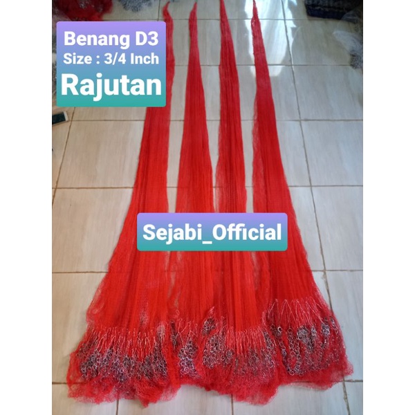 (Sejabi) Terbaru Jala Lempar Ikan Ukuran 3/4 Inch Tinggi 3 Meter Bahan BenangPE/Nilon D3 Handmade