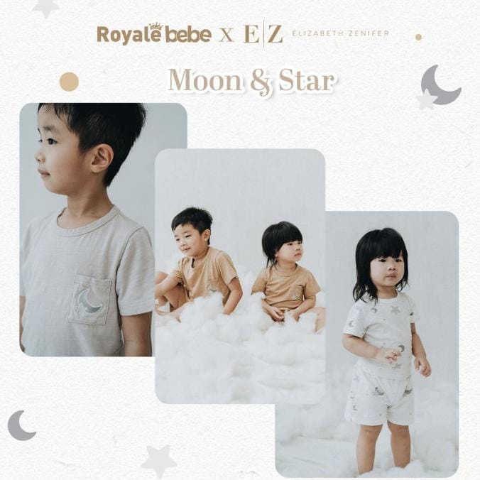 3 Psg setelan pendek print Royalebebe X Elizabeth Zenifer - il Giorno 3 Sets Royale bebe 2-5 tahun