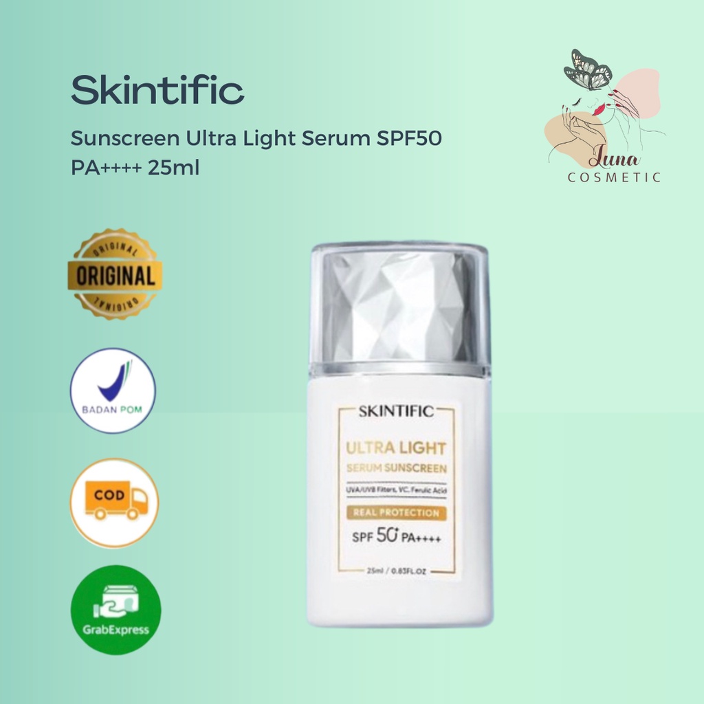 SKINTIFIC Sunscreen Ultra Light Serum SPF50 PA++++ 25ml Skincare Sunblock Stick untuk Kulit Berminyak