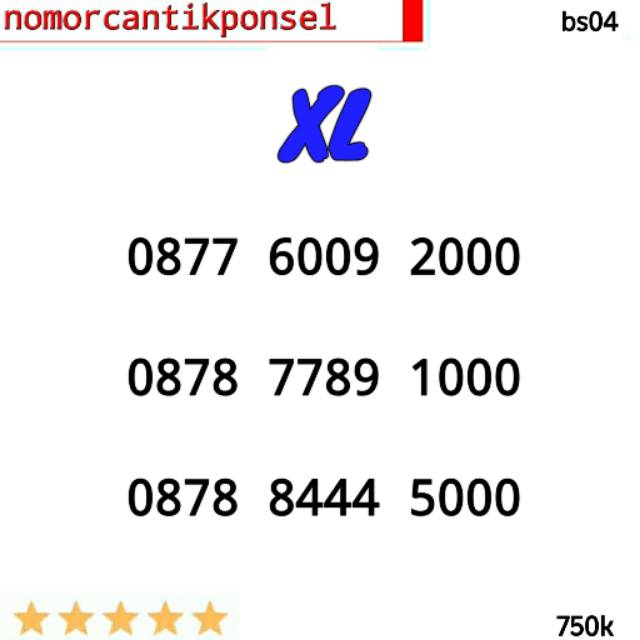 Kartu Perdana Nomor cantik XL seri ribuan 2000, 1000, 5000 rapi