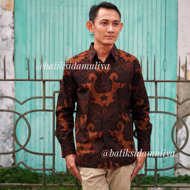 Sidamuliya Batik Kemeja Pria Regular Fit Premium Abistaya Lengan Panjang