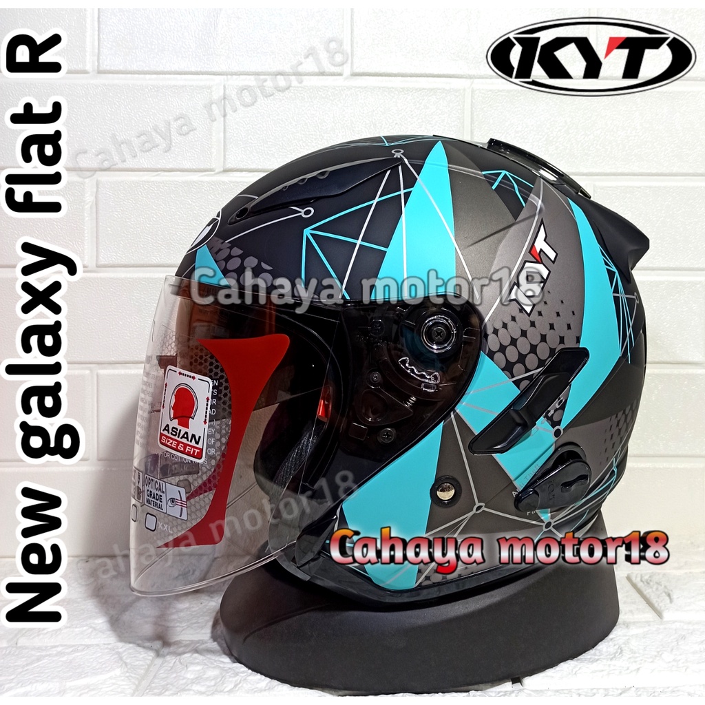 HELM KYT GALAXY FLAT R MATRIX AQUA | HELEM DOUBLE VISOR