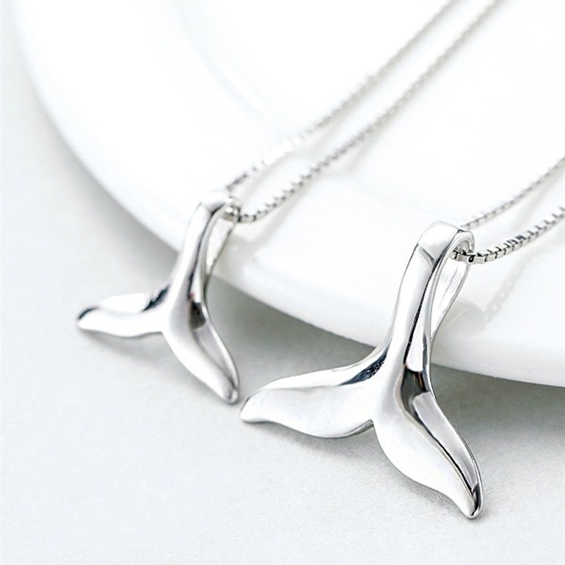 [Ready Stock]Fashion Plated 925 Sterling Silver Mermaid Pisces Tail Pendant Necklace