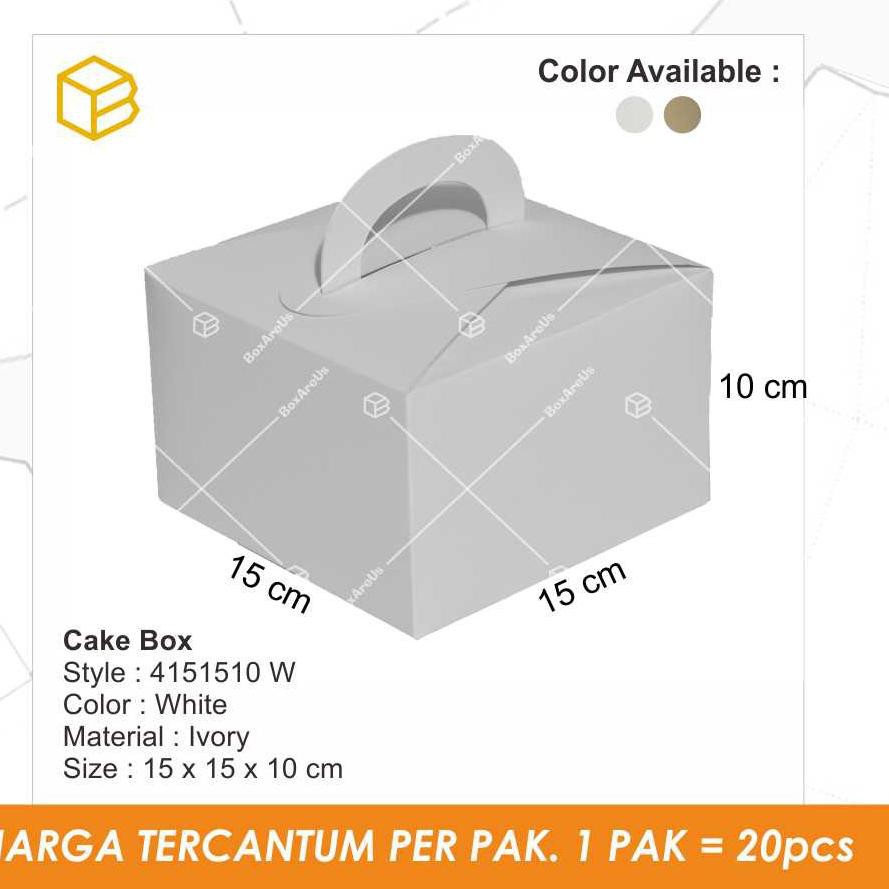 

SUPER DISKON Kotak Kue, Cake Box, Mini Cake, Gable Box Kotak Kemasan Packaging | 4151510 WHITE (20p