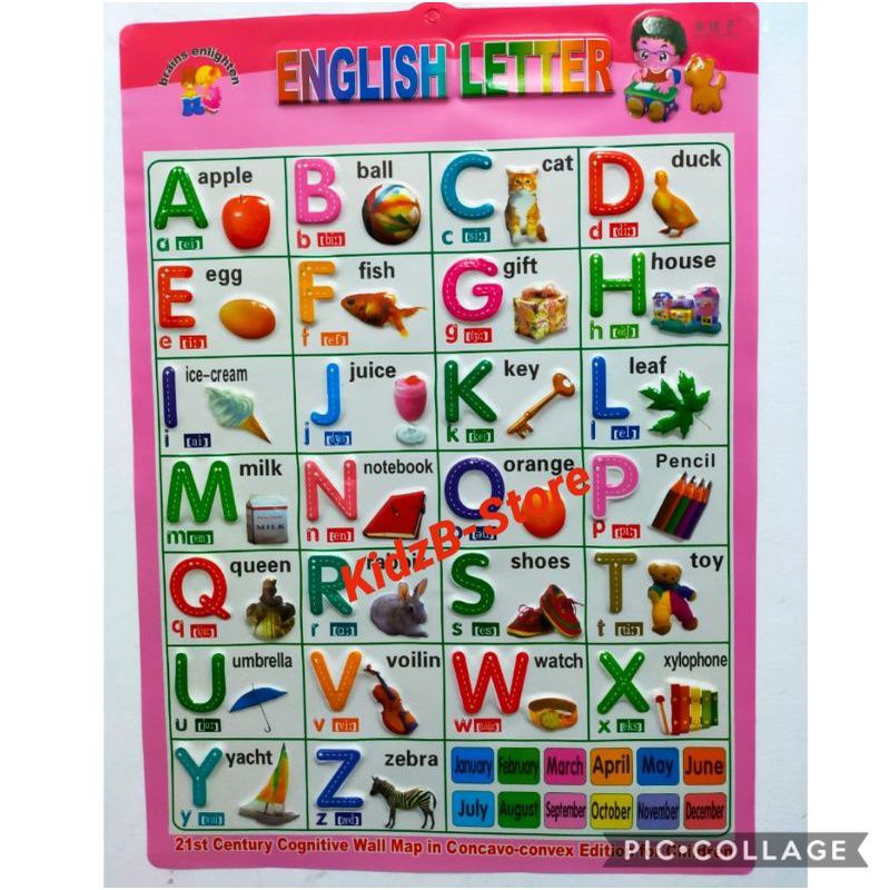 Poster Edukasi Timbul Abjad English letter