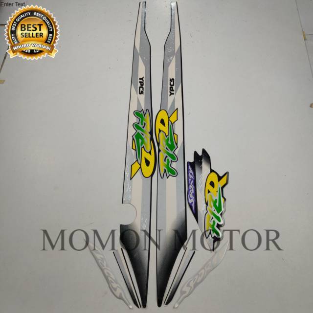 Sticker striping yamaha fizr fiz r 1995 1996 sporty hitam silver