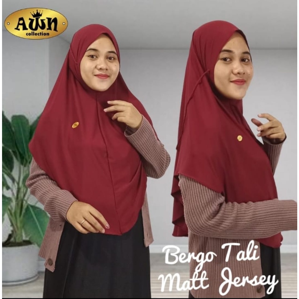 Jilbab Instan Dewasa Bergo Maryam Tali Ulir Non Ped Jersey Terbaru Termurah / Alody's Collection