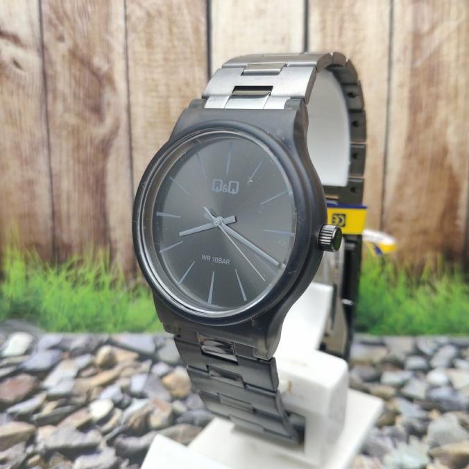 Jam Tangan Pria Q&Q QQ Analog Strap Karet Hitam VS50J017Y Original