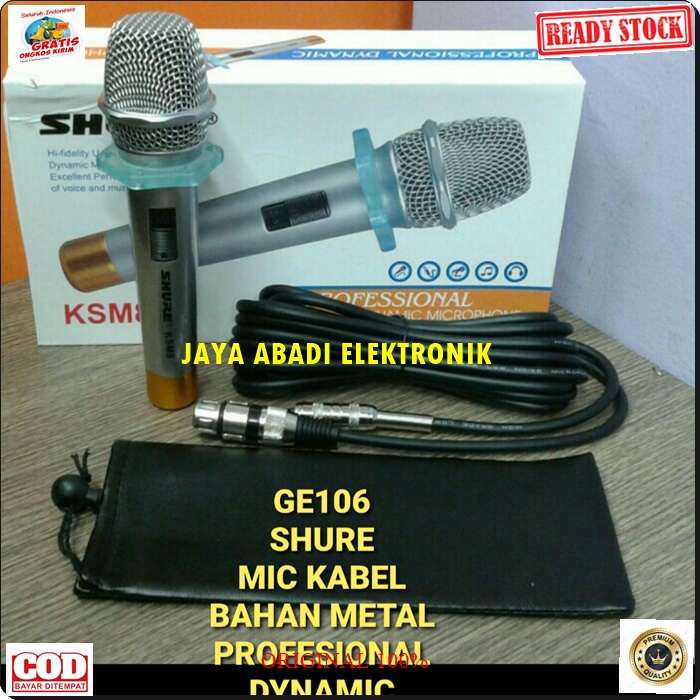 G106 SHURE MIC KABEL KARAOKE LEGENDARY DYNAMIC MIKROPON MIK MICROPHONE CARDIOID MIKROPHONE MEETING METING CABLE VOKAL ARTIS VOCAL AUDIO SOUND BEST SISTEM PROFESIONAL PRO PENGERAS SUARA HIFI METAL FULL BESI SUARA SENSITIF MC PIDATO SEMINAR CERAMAH ACARA LE