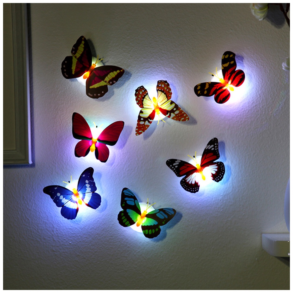 Lampu Kupu-Kupu / Lamp LED Dekorasi Kamar / Kupu - kupu LED 3D / lampu hias 3D motif kupu