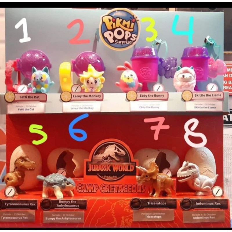 HAPPY MEAL MCDONALDS PIKMI POPS MCD SURPRISE JURASSIC WORLD/Happy Meal Mcd Jurassic World Pikmi Pops