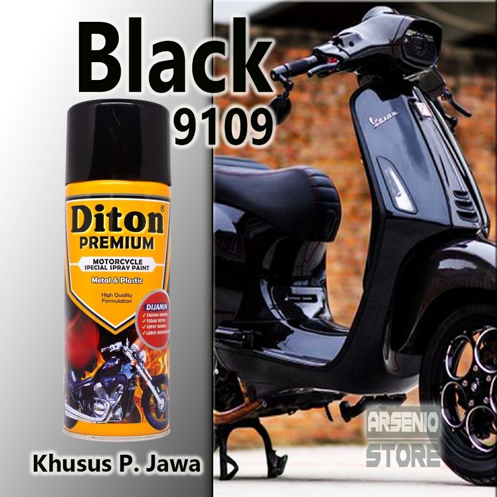 Diton Black 9109 hitam Gloss - Diton Premium Hitam Glossy - HItam Ditonpremium