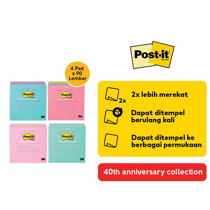 

Diskon Post-it 3M Sticky Notes 3x3in Edisi 40th Anniversary (4 Year Edition) - 1990s Big Sale