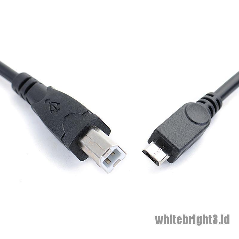 &lt; White3 &gt; Kabel Data OTG Micro USB Male Ke USB B Male Panjang 3.2ft Untuk Smartphone / Tablet