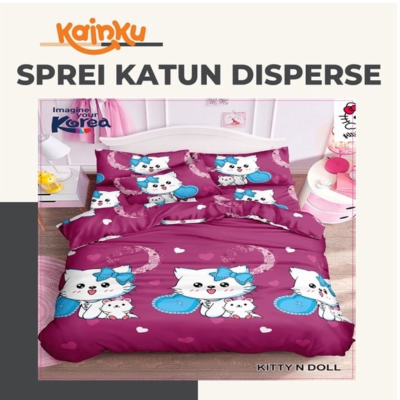 Sprei Homemade Katun Micro Motif anak cewek cowok pony spider man cat kitty Tidur Nyenyak 100 120 160 180