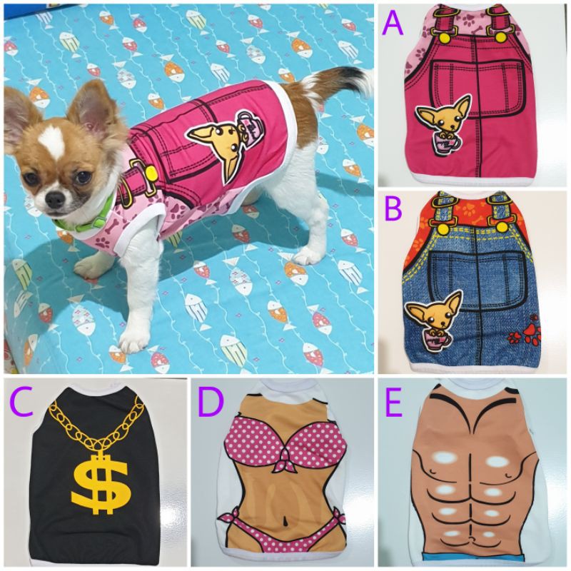 [satuan] Baju Kaos Doggie untuk Anjing Kecil Chihuahua Pomeranian Kucing Cat