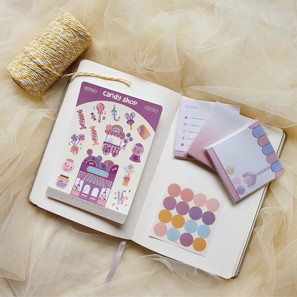 

Tiftory Sticker & Notepad Bundle (Candy Shop Series)