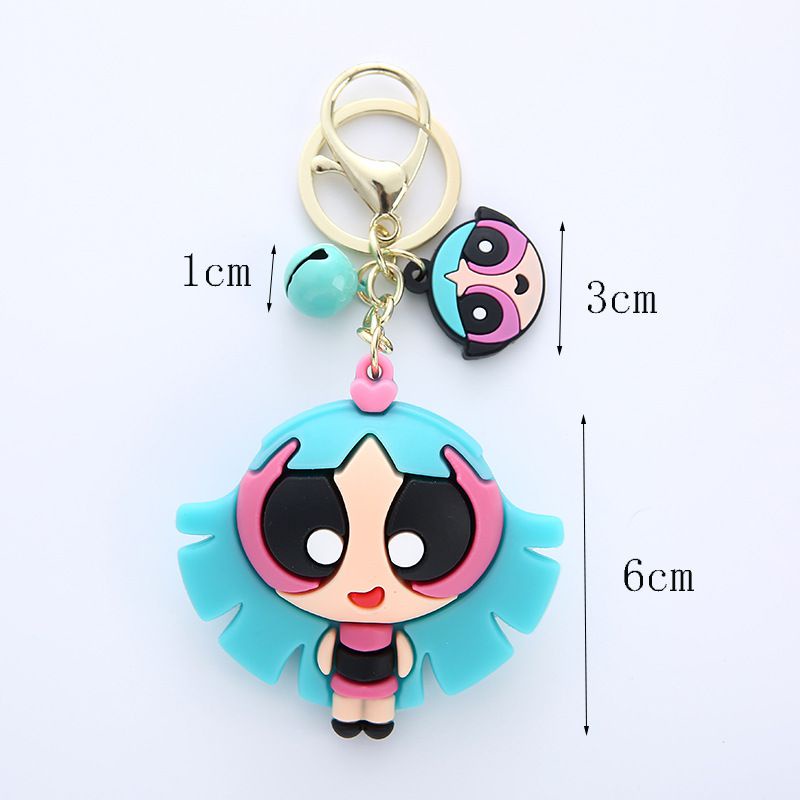 Classic Anime Cartoon Powerpuff Girls Butterfly Keychain Men's And Women's Popular Pendants Small Ornaments Exquisite Cute Gifts