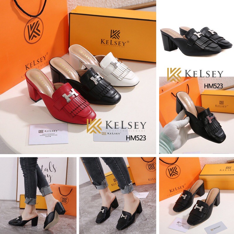 Kelsey Sepatu Heels Wanita HM523 Sepatu Hak Tahu 7,5cm Heels Tinggi Bahan Kulit