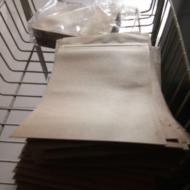 Standing Pouch Klip Kraft Full 250gr / Plastik Berdiri Jendela 14x22cm Isi 10lbr