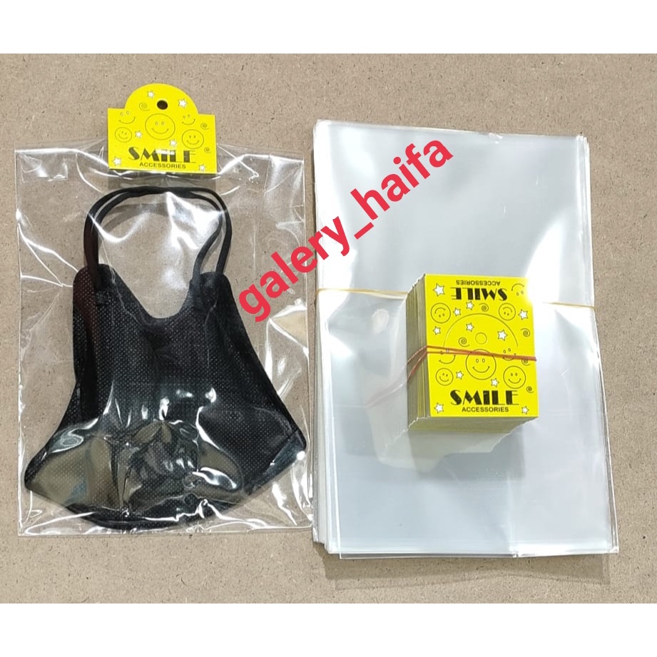 Plastik kemasan masker duckbill + hangtag