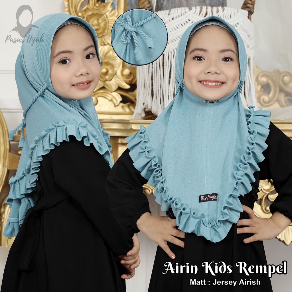 Kerudung Anak Tali Kepang Airin Kids Rempel Hijab Anak Jersey Airis Pasar Hija'b