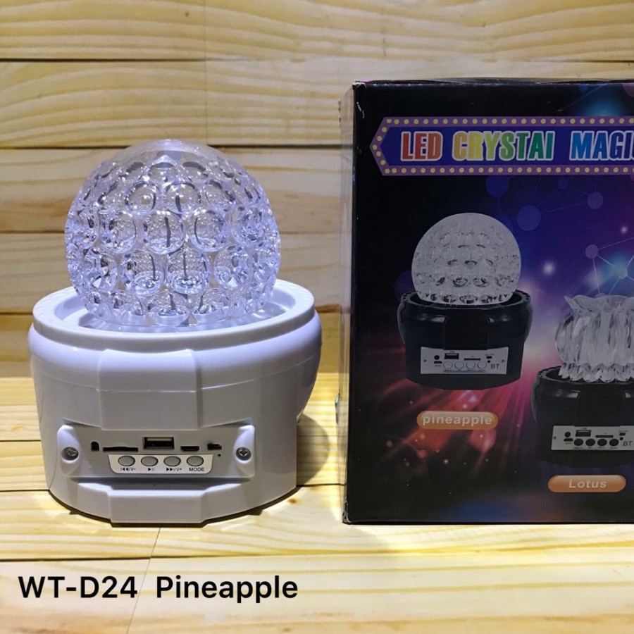 Speaker Bluetooth WT-D24  Pineapple Lampu Disco