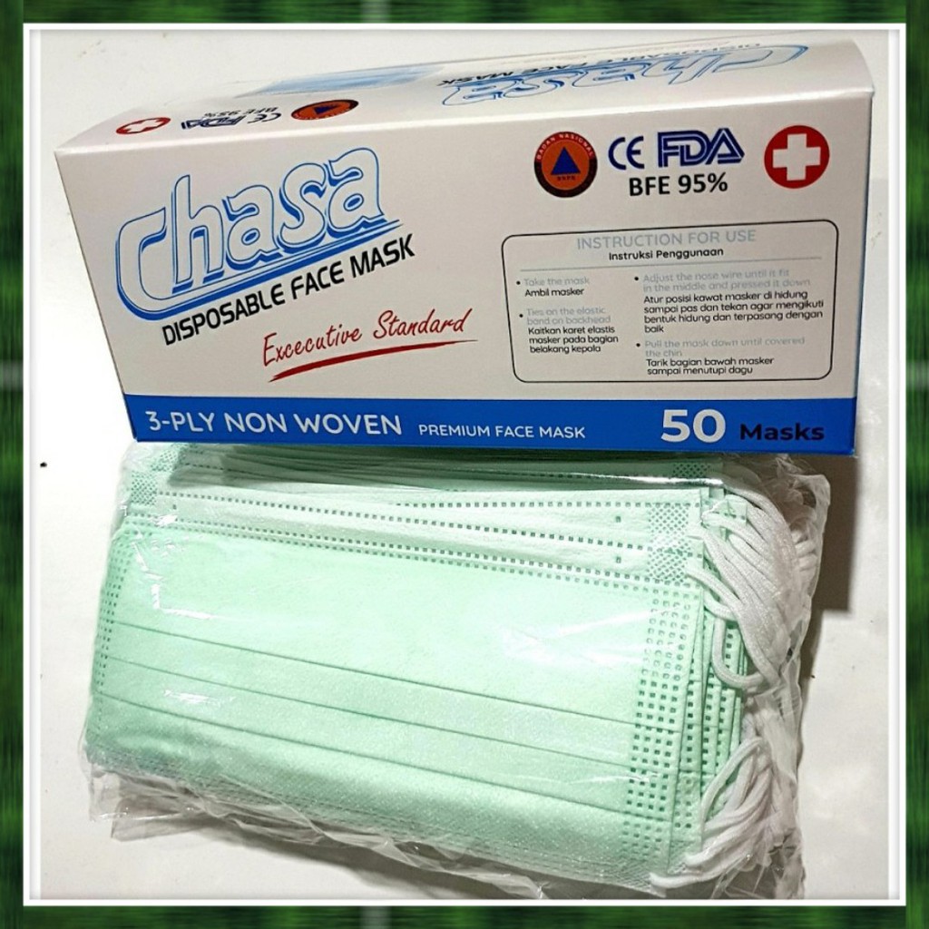 Masker Earloop 3ply Chasa Disposable 50pcs