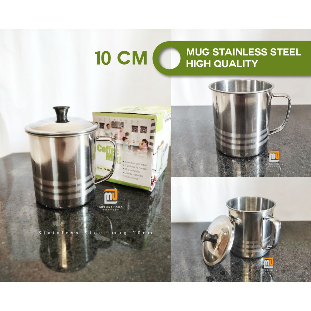 Cangkir Stainless Steel - Mug 10 Cm - Gelas Minum - Mug Camping - Mug Coffee