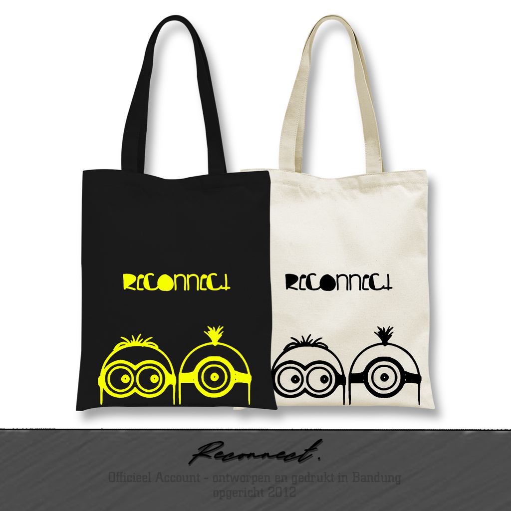 Reconnect Tote bag Minion Siluet - Gratis Tambah Nama