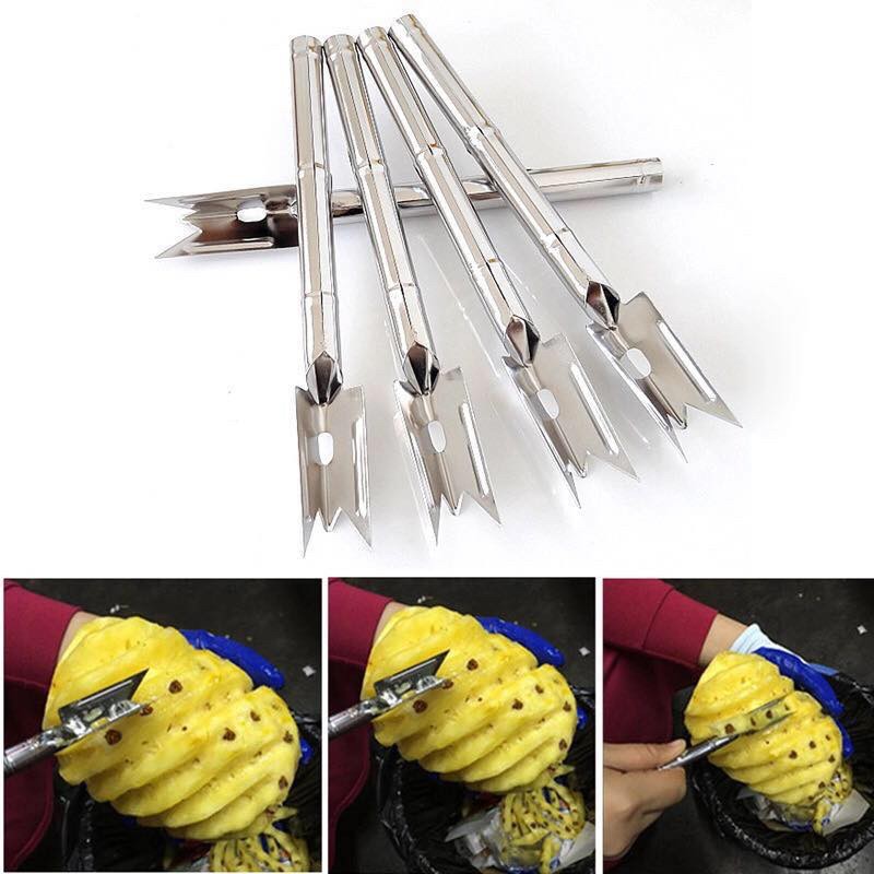 Pisau Nanas Pemotong Mata + PEGANGAN Holder - Pineapple Eye Core Cutter Stainless Steel Besi