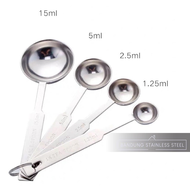 Sendok takar sendok ukur set 4in1 measuring spoons stainless kecil