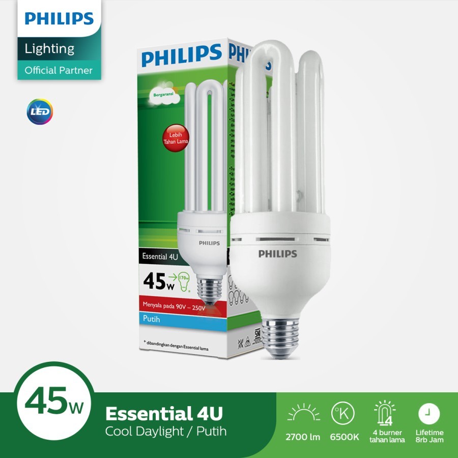 Lampu Philips Essential 4U 45w 45 watt e27 jumbo