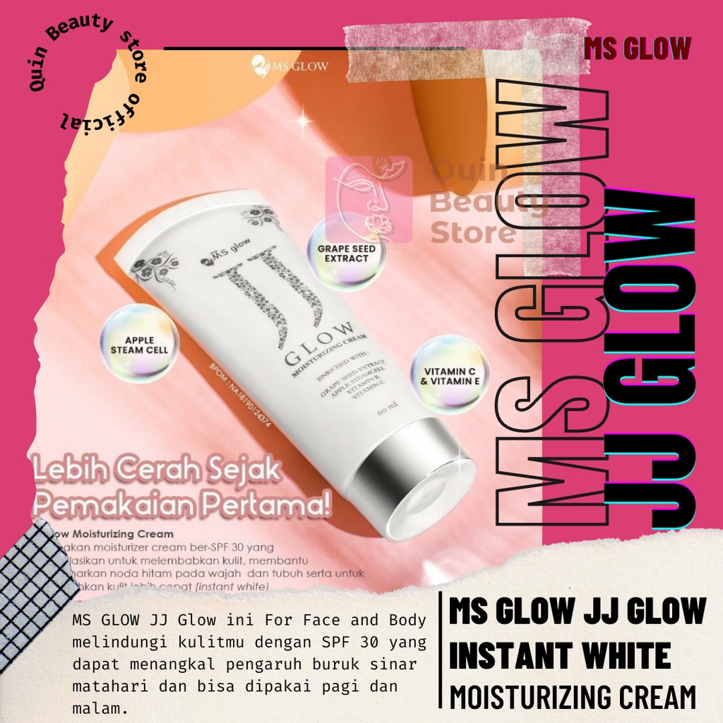 MS GLOW JJ GLOW WHITENING FACE & BODY LOTION MS GLOW | LOTION PEMUTIH KULIT INSTAN | LANGSUNG PUTIH 