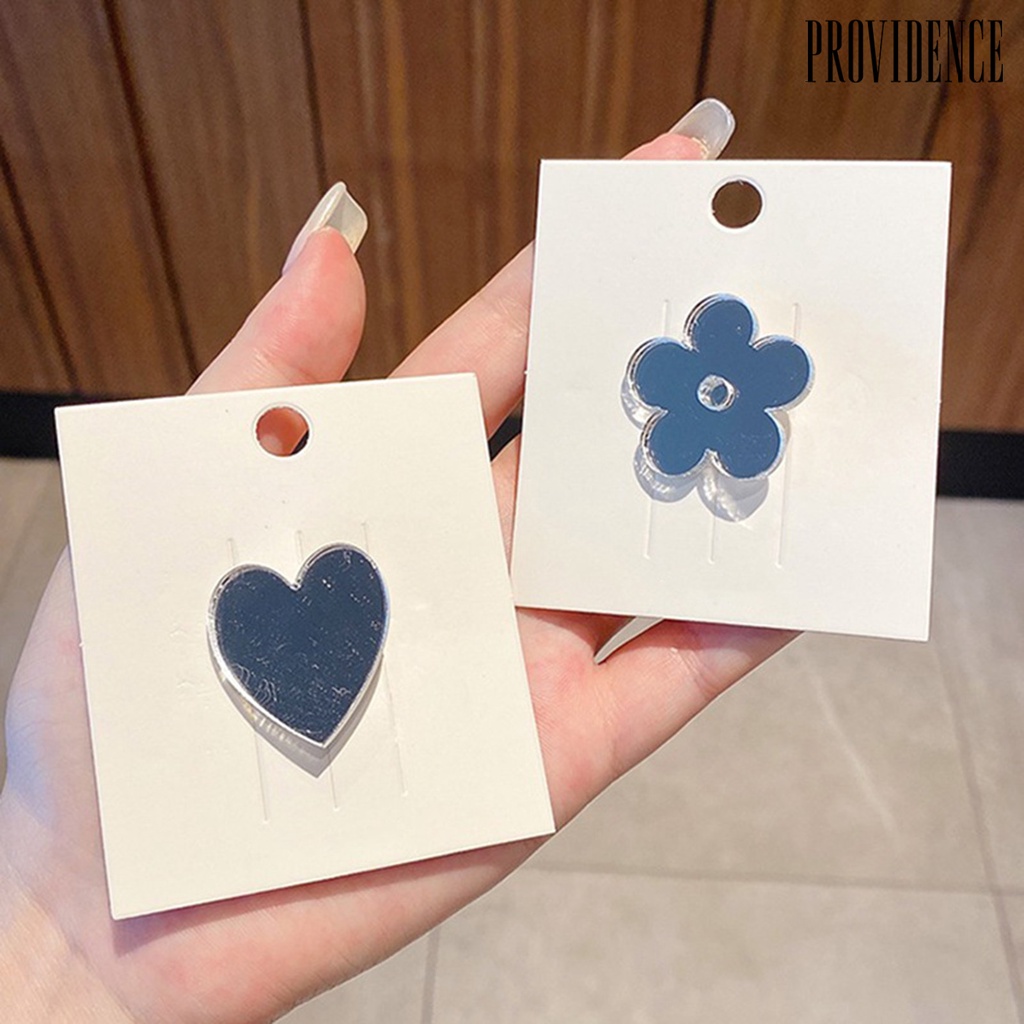 Providence Flower Shape Mirror Hair Clip Acrylic Heart Shape Sweet Girl Hairpin Hair Accessories