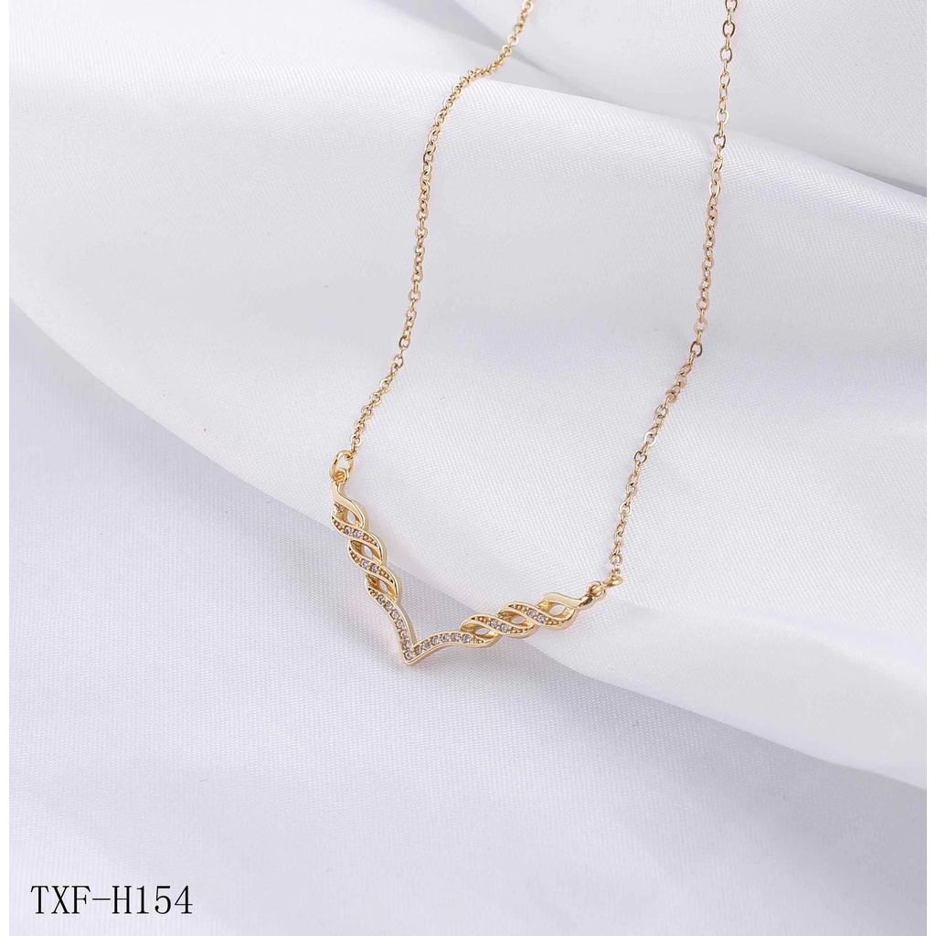 Kalung Titanium Permata Terbaru Perhiasan Fashion H154