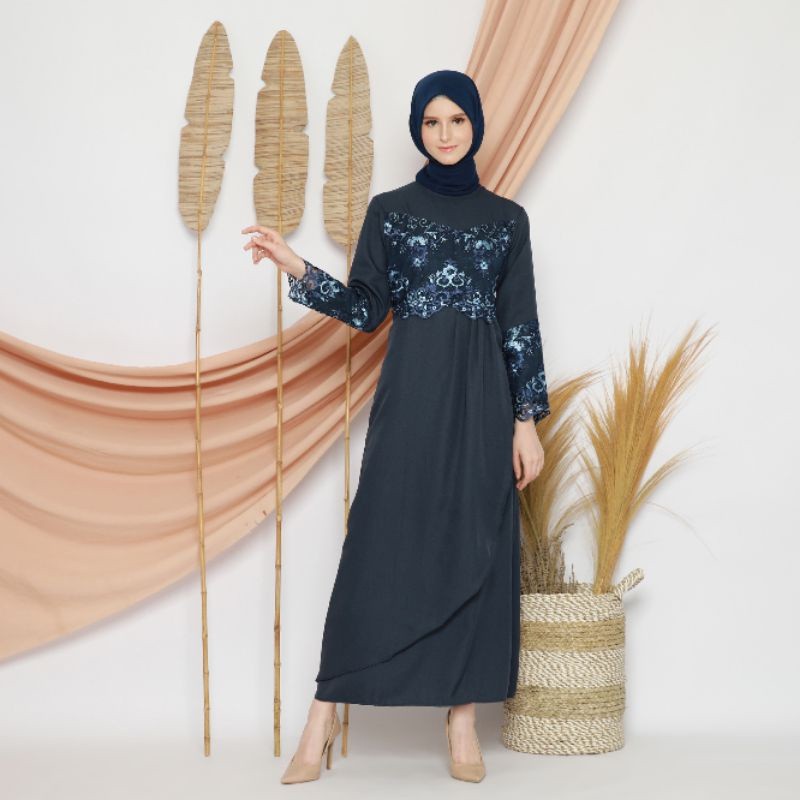 Gamis Cantik Tile Pesta / Gamis Pesta Mewah / Gamis Size M L XL / Gamis Bisa Seragam Couple keluarga /  Gamis Cantik Kekinian / Dress Kondangan