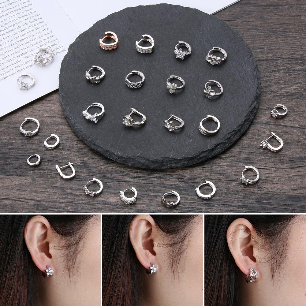 Perhiasan Anting LILY Mewah Kristal Zirkon Ear Cuff