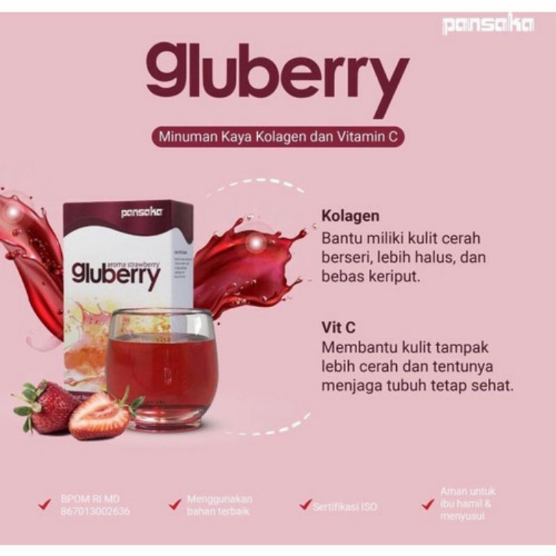 gluberry pansaka strawberry diet detox untuk kulit