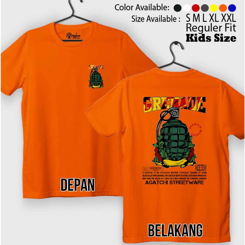 Baju Kaos Atasan Anak Laki-Laki Streetware Agatchi Grenade