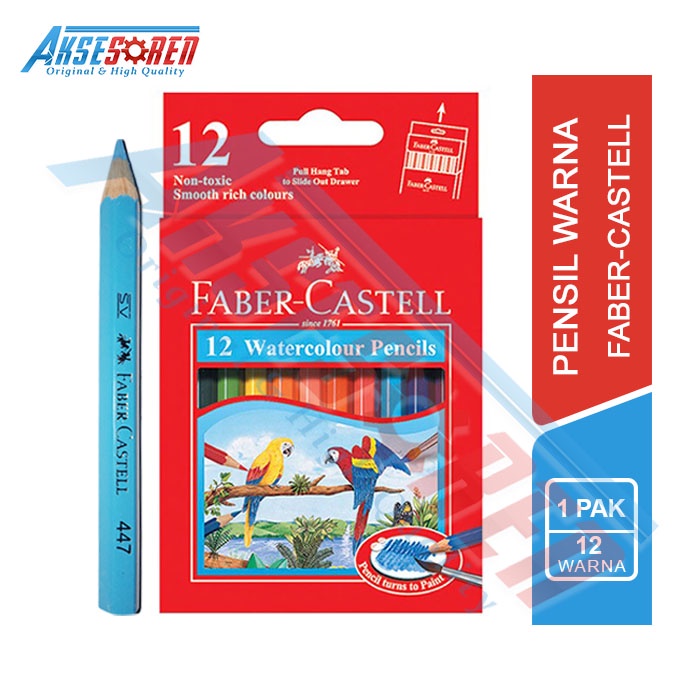 

Pensil Warna Pendek Faber Castell [12 Watercolour] / Alat Tulis Gambar Pencil Colour [114461]