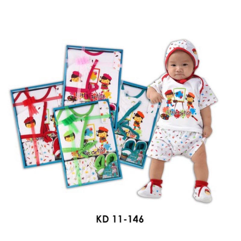 1 STEL BAJU BAYI LENGKAP DENGAN TOPI SEPATU - KIDDY 11-146 - KADO BAYI BARU LAHIR