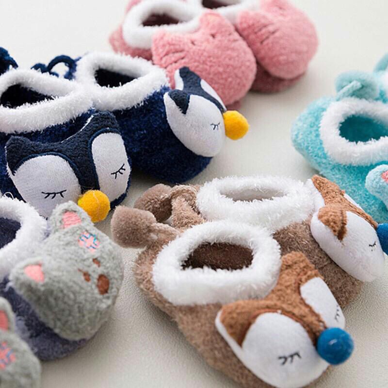 Coral Fleece Cute Cartoon Soft Animal Pattern Boys Girls Floor Baby Socks