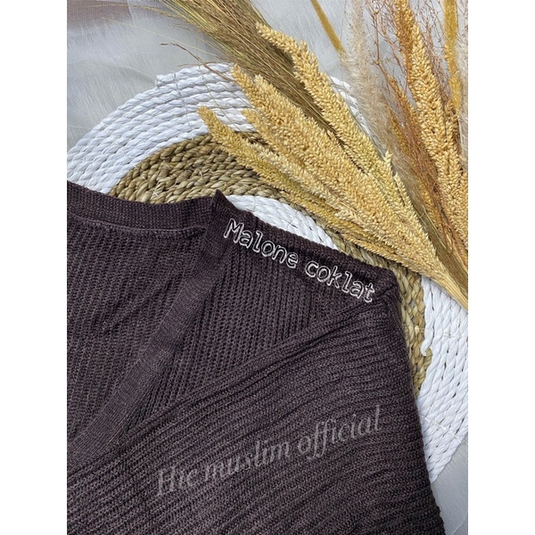 CARDIGAN RAJUT MALONE Wanita Knit Kardigan-MALONE COKLAT