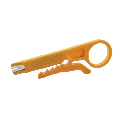 Tang Pengupas Kulit Kabel UTP Mini Rotary Wire Stripper Alat Putar Kupas Cable Kuning