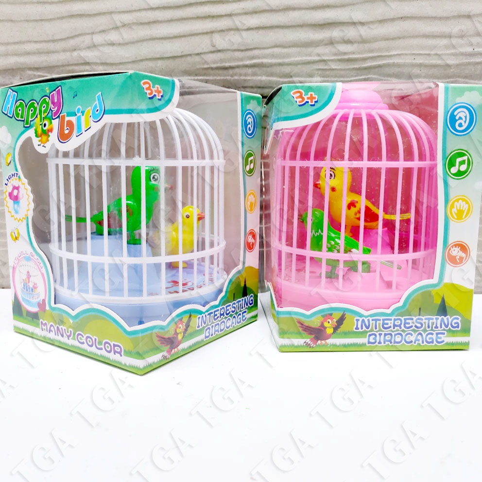 Happy Bird Mainan Burung Sensor Tepuk Tangan Berkicau Nyala Sayap Kepak