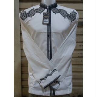  Baju  Koko  Putih Lengan Panjang Bordir design  24 by 
