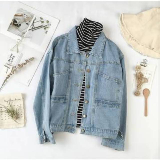 JAKET JEANS WANITA - Jacket Cewek Remaja Terbaru Kekinian