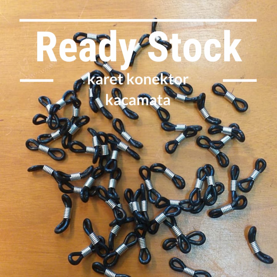 konektor karet kacamata / 1 pasang karet kalung kacamata warna hitam ready stok