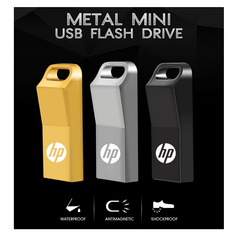 Hewlett-Packard Hp Flash Drive Metal Kreatif Kapasitas 4GB / 8GB / 16GB / 32GB / 64GB / 128GB / 256GB / 512GB / 1TB / 2TB Untuk Sekolah / Kantor
